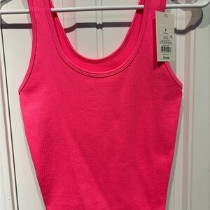 a new day Hot Pink Ribbed Scoop Neck Tank Top